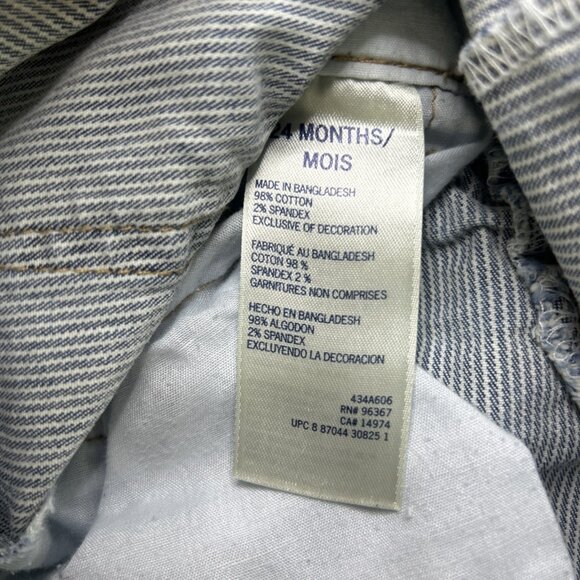 OSH KOSH B'Gosh Blue Striped Vestbak Bib Overalls Denim Dress Girls Sz 24 Months - Picture 8 of 8